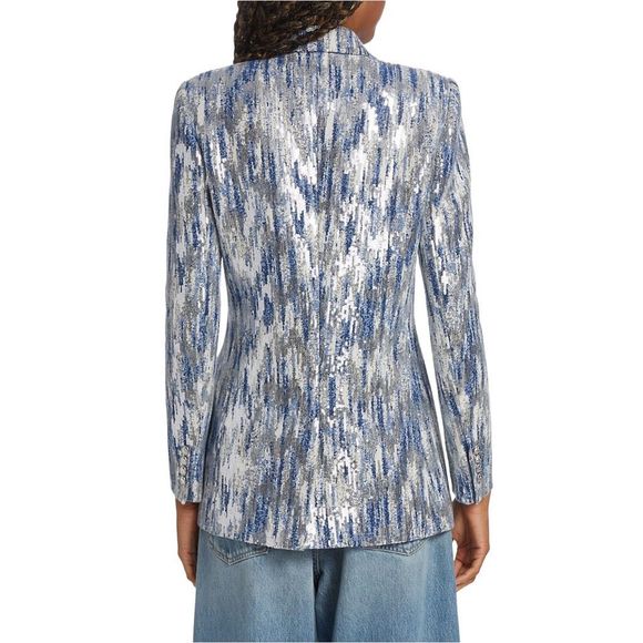 10 Crosby Derek Lam Walter Sequined Tweed Double-Breasted Jacket - Picture 8 of 12